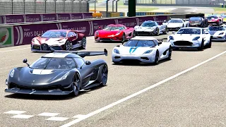 Koenigsegg Jesko with Jet Engine vs Fastest Supercars - Le Mans 24h Circuit