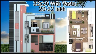 32'-0"x26'-0" Low Cost Luxury Villa Design | South West Facing Modern House | Gopal Architecture