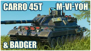 Carro 45t, M-VI-Yoh & FV217 Badger • WoT Blitz Gameplay