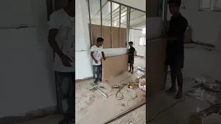 Gypsum Board Installation | Partition wall | GI Framing | #shorts #civilengineerworks