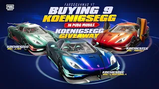 Buying KOENIGSEGG ONE:1 in PUBG MOBILE | 2 KOENIGSEGG Giveaway at 500K Subs