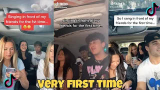 Singing In front of friends and family for the first time | TikTok Compilation