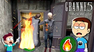 Granny 5 New weapon Fire Trap 🥵 New Update| Shiva and Kanzo Gameplay