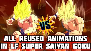 All Reused Animations in New LF Super Saiyan Goku! Side by Side ( Dragon Ball Legends )