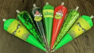 Making GRINCH Slime with Piping Bags | Satisfying Slime Video | ASMR Slime Videos