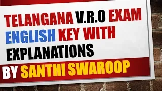 TELANGANA VRO EXAM - ENGLISH KEY WITH EXPLANATIONS