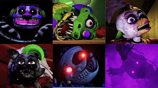 FNAF Security Breach - All Bosses & Ending