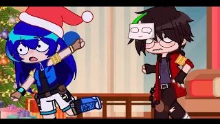 [] Funneh and draco fight even on Christmas[] 💚💙 [] gacha club []