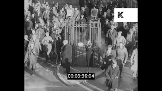 1930s London, Busy Street Scenes, Commuters, 35mm