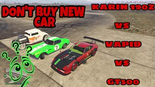 GTA 5 NEW DLC CAR DRAG RACE KARIN 190Z VS VAPID HUSTLER VS GROTTI GT500 LET SEE WHO WIN ?