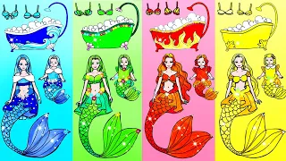 Vestir Muñecas De Papel | Costumes Four Seasons Mermaid Mother And Daughter | Woa Doll En Spanish