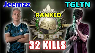 PUBG RANKED - Team Liquid Jeemzz, TGLTN, Skuijke & Alisa - 32 KILLS - M416 + Mini14 - PUBG