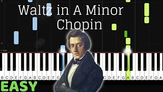 Waltz in a Minor - Chopin - EASY Piano tutorial by Tunes With Tina