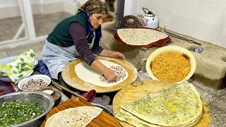 Kutab on the Stove in the Village! Famous National Cuisine Of Azerbaijan