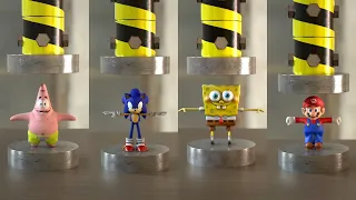 Sonic, Super Mario & SpongeBob -  Satisfying Hydraulic Press Compilation😁