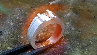 Making silver engagement rings for men - handmade jewelry