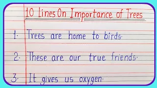 10 Lines On Importance Of Trees In English // Essay On Importance Of Trees