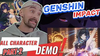 NEW GENSHIN IMPACT FAN REACTS TO ALL CHARACTER DEMO PART 2 - FIRST TIME REACTION  - REACTING TO G.I