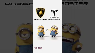 Lamborghini Huracan VS Tesla Roadster minions style funny#tiktok #funny #trending #status #foryou