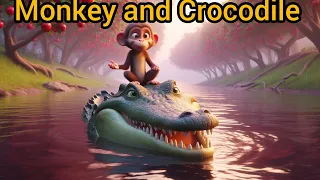 Monkey and Crocodile moral Story in English #kidsstoriesinenglish #moralstories