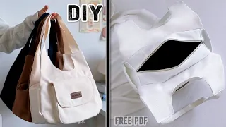 DIY Tote Bag Making From Cloth 👍 Korean Cotton Bag with pocket