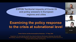 Territorial impacts of COVID19 and policy answers in European regions and cities