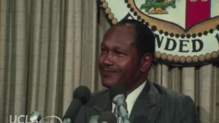KTLA News: "Mayor-elect Tom Bradley gives press conference on meeting with Mayor Sam Yorty" (1973)