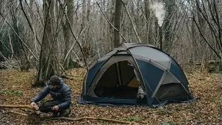 Winter Camping in -5°C: Geodesic Hot Tent & Folding Woodstove