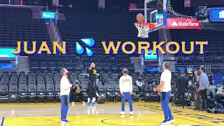 📺 Juan Toscano-Anderson (+Jordan Poole) workout/3s at Warriors pregame b4 Portland Trail Blazers