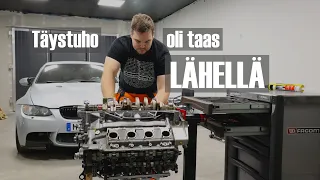 E92 M3 moottorin laakerien vaihto viimehetkellä.