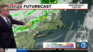 Technical Discussion:  Midweek rain chance, also BIG temp swings ahead!