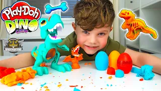 Play Doh DINO CREW Playdoh Eating T Rex Toy Dinosaur Videos for Kids