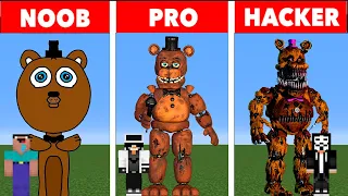 NOOB VS PRO VS HACKER  Freddy Minecraft Pixel art