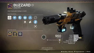 Destiny 2: Season of Dawn - Buzzard Vanguard Ritual Sidearm (Drop & Short PvE Showcase)