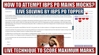 How to Attempt IBPS PO Mains Mock test? IBPS PO 2022 Mains Strategy | IBPS PO Mains 20 Days Strategy