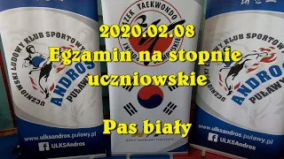 2020.02.08  Egzamin na stopnie uczniowskie - pas biały.