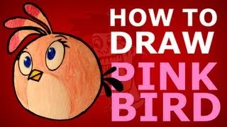 How to draw Pink Bird - Stella from Angry Birds Toons step by step drawing lesson