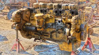 Repairing Process Of Huge Doosan Engine NT155 | Replacement Of Glass And Huge Block