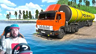 ЗАТОПИЛО ДОРОГУ - Euro Truck Simulator 2 + РУЛЬ