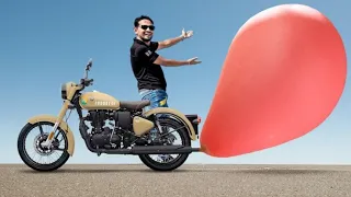 Balloon VS bullet bike silencer super big size balloon created -MR INDIAN HACKER