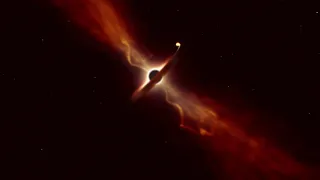 ESO: Death by spaghettification: artistic animation of star being tidally disrupted by a black hole