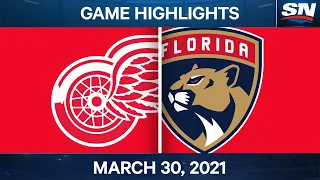 NHL Game Highlights | Red Wings vs. Panthers - Mar. 30, 2021