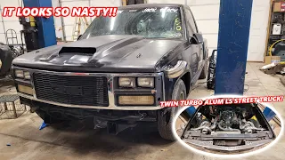 The New TWIN TURBO Aluminum LS Street Truck Looks NASTY!!