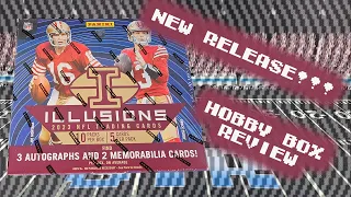 3 AUTOs 2 MEMs & Poor Quality Control! 2023 Illusions Football Hobby Box Review!