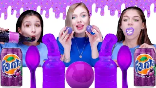 ASMR PURPLE DESSERTS *JELLY BALLS, HONEY JELLY, GUMMY CANDY, CANDY SPOON EATING SOUNDS 먹방