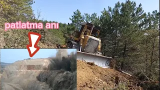 CAT D7 DOZER_ZORLU ARAZİDE ÇALIŞIYOR__WORKING ON HARD LAND_kaya patlaması_rock blast #keşfet #dozer