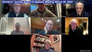 Sherborn Zoning Board of Appeals Meeting March 26, 2024