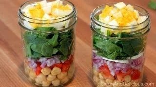 Clean Eating Spinach Salad Jars