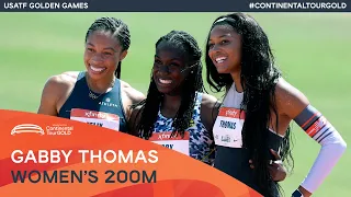 Gabby Thomas beats Allyson Felix over 200m | USATF Golden Games Continental Tour Gold