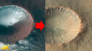 Martian Winter vs Martian Spring (frost deposition and sublimation) by Mars Reconnaissance Orbiter